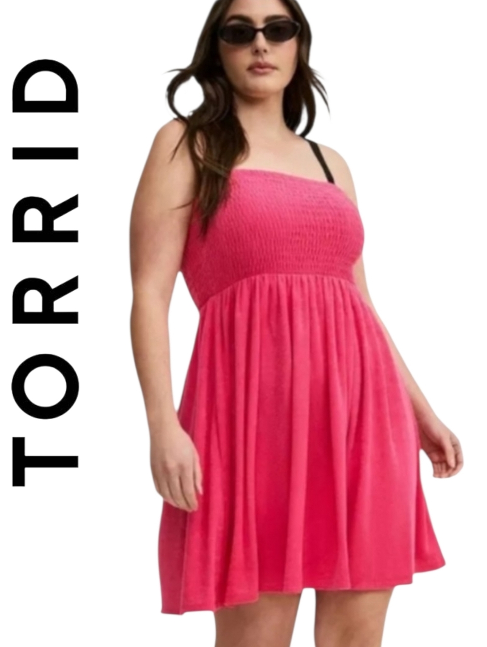 Torrid Smocked Strapless Cover-Up Mini Dress